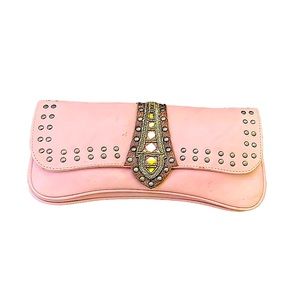 BETSEY JOHNSON VINTAGE Clutch. Blush Pink. Soft Leather. Roomy Interior. Fun!
